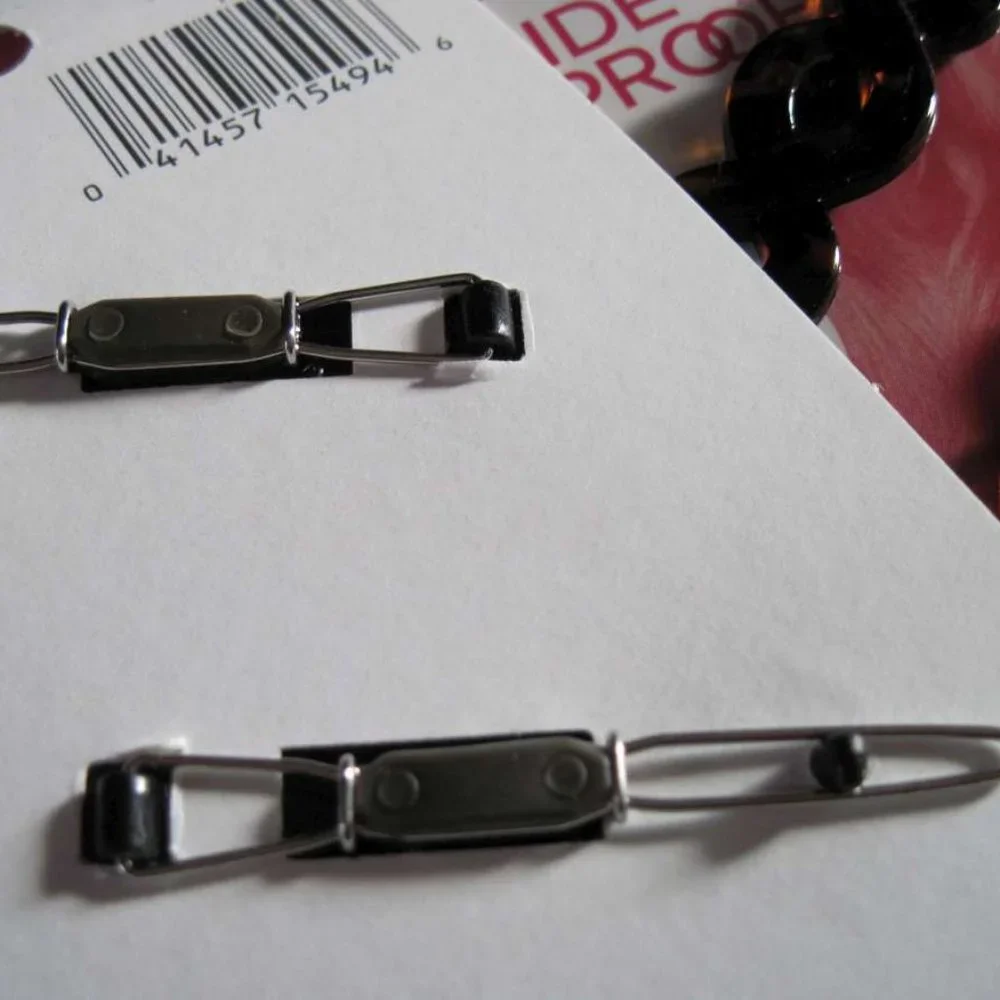 2 Goody Stay Put Slide Proof Hold Secure Fit Back Weave Hair Barrette Clip Black